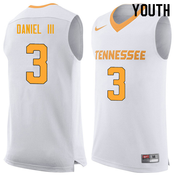 Youth #3 James Daniel III Tennessee Volunteers College Basketball Jerseys Sale-White
